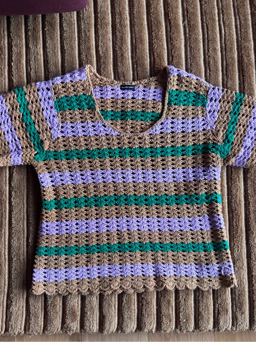 Rachel Comey Sousel Top Amber Multi Hand Knit Crochet Top, Small - Picture 6 of 8